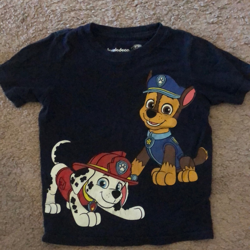 Nickelodeon Kids Short Sleeve Dark Blue Paw Patrol Graphic Top Size 4T